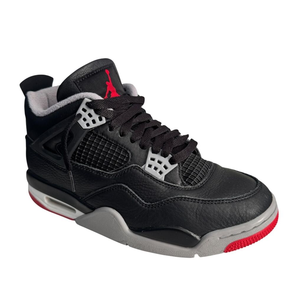 Air Jordan 4 Retro Shoes Mens Size 7.5 Black Bred Reimagined FV5029-006 Sneakers